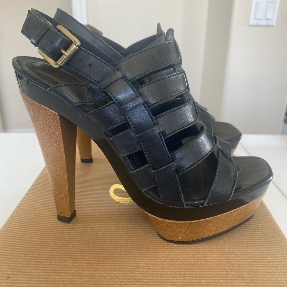 Joie, Sharona Leather Sandals Women’s Size 10 in Caviar (Black)